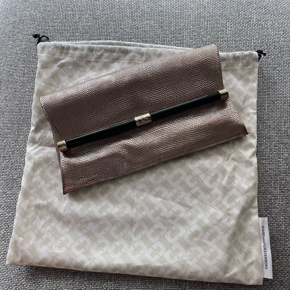 Diane Von Furstenberg  Gold Envelope Clutch